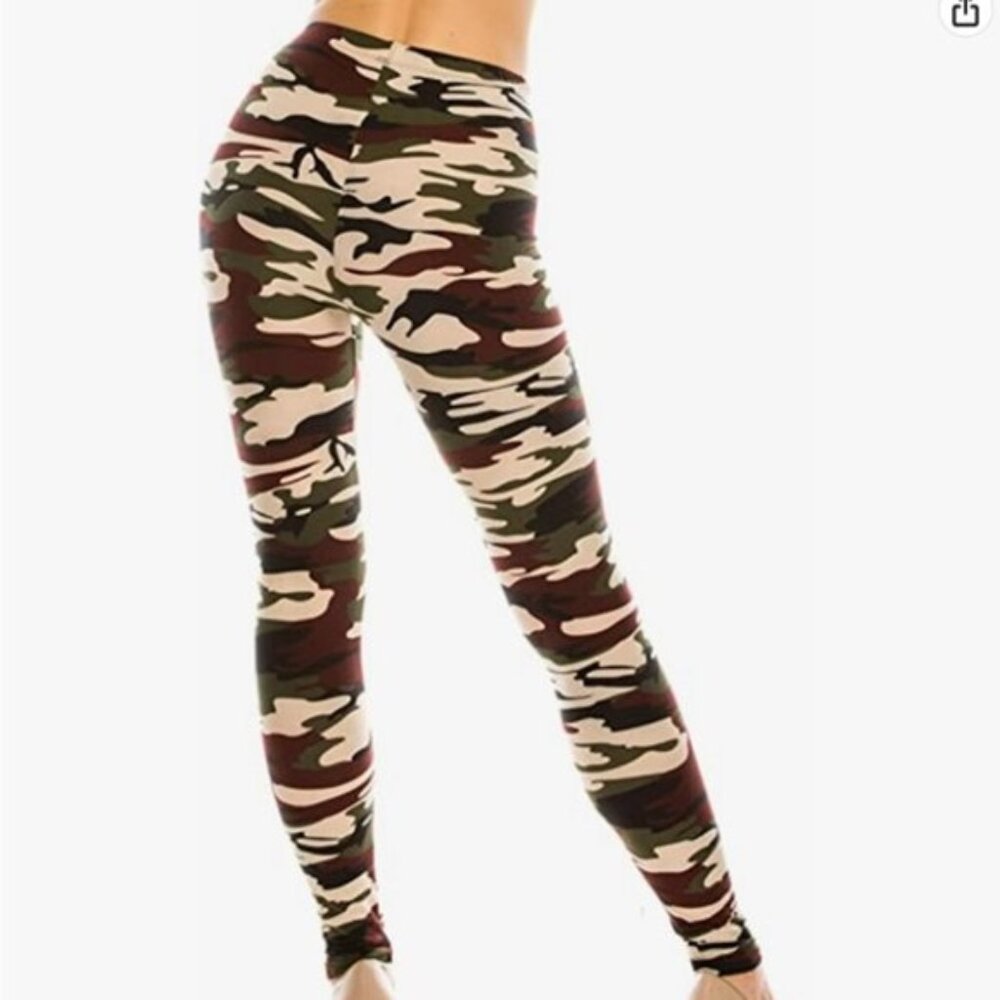 NWT [Ring] Plus Camo Buttery Soft Stretch Leggings - Womens Size fits 12-24 - Picture 2 of 4